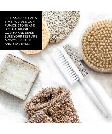 Foot Bristle Brush & Pumice Stone Combo for Exfoliation & Callus Removal - Body & Feet Scrubber for Smooth Skin - Ideal for Massage, SPA & Sauna by DreamCut - Buy Online on GoSupps.com