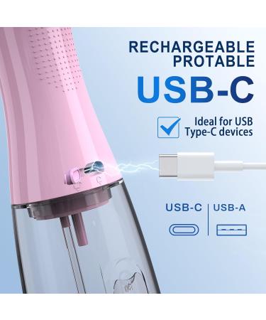 Water Dental Flosser - Cordless Teeth Cleaning MOCEL | 5 Modes Oral Irrigator | Portable USB C Rechargeable | IPX7 Waterproof | Perfect for Home & Travel (Pink - Buy Online on GoSupps.com