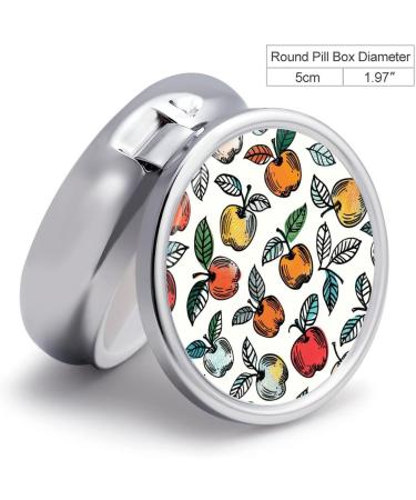 Vintage Style Round Pill Box - 3 Compartment Metal Organizer with Leaf Print | Portable Decorative Medicine Case for Travel - Buy Online on GoSupps.com