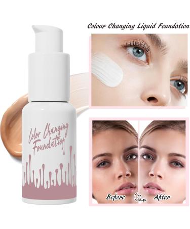 Fond de Teint Changeant De Couleur Hydratation 24H Fondation Couvrante Totale Base de Maquillage Correcteur Longue Tenue Waterproof Fond de Teint Liquide Matte & Poreless Finish - 30ml - Buy Online on GoSupps.com