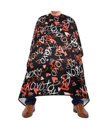 Waterproof Barber Cape -Love and Heart Pattern Cheetah Haircut Bib for Men Unisex Hair Cutting Cape(8rp1a)