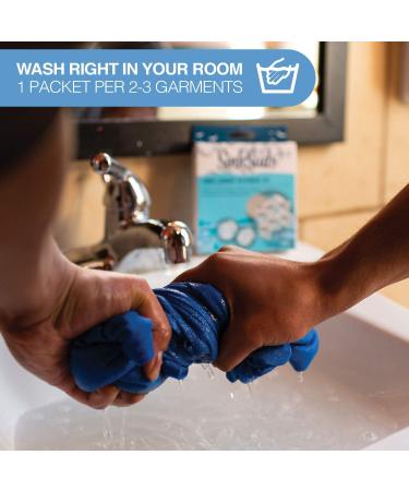 Travel Laundry Detergent Liquid Soap + Odor Eliminator - TSA Compliant 6 Sink Packets for All Fabrics Delicates Safe Compact & Convenient | Buy Online - Buy Online on GoSupps.com