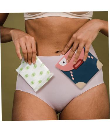 Lurrose Travel Napkin Purse - Leather Diaper Bag for Menstrual Pads and Coins - Pink 13.5X12X1CM - Buy Online on GoSupps.com