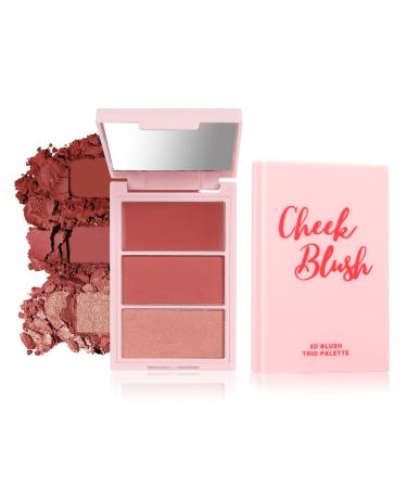 3-in-1 Contour and Highlight Palette - Full Face Palette with Baked Bronzer Blush and Highlighter For All Skin Types Easy to Apply and Blend (03# 8.5 g) 03# 8.5 g (Pack of 1)