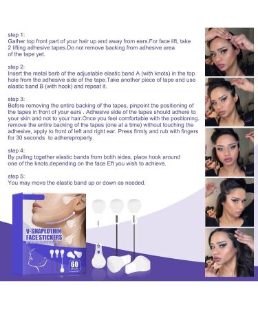 KOAHDE Face Lifting Patches Invisible Instant Face Neck and Eye Lift Tapes and Bands Face and Neck Lift Tape V Face Sticker Facial Thin Tape V-Shaped Facial Lifting Patch Skin Tightening Face Tape - Buy Online on GoSupps.com