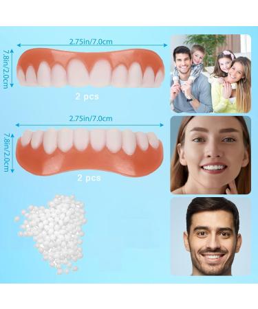 2 Paires Proth se Dentaire Cosm tique Dentier Sourire Parfait Instantan es Fausse Dent Naturel A Poser Dentier Sourire Parfait Sup rieurs Et Inf rieurs Pour Homme Femme - Buy Online on GoSupps.com