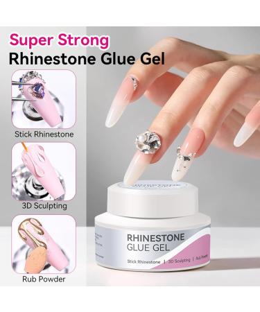 Rhinestone Gel | Strong Strong Adhesive - Nail Gel Accessories & Rhinestone Glue 30g - For Bonding Jewelry Adults Women Girls Indoor Outdoor Parties Christmas - Buy Online on GoSupps.com