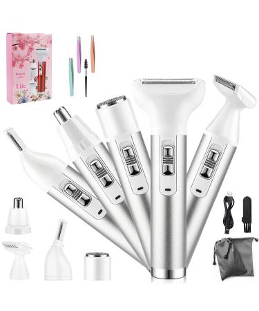 5-in-1 Lady Shaver Electric Razor for Women - Fresion Cordless Electric Face shavers Ladies Razors Eyebrow Trimmer Painless and Portable Bikini Trimmer Wet & Dry Hair Removal for Legs/Underarm - Buy Online on GoSupps.com