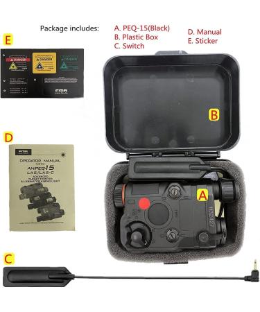 PEQ 15S PRO Box Airsoft Tactical Laser - IR Laser for AR-15, Red/Blue Laser, Attachments, White LED Flashlight - Buy Online on GoSupps.com