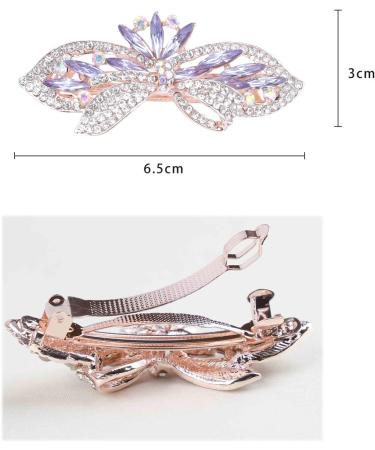 TseenYi Crystal Hair Clip Rhinestone Wedding Hair Clip Flower Bow Crystal Hair Clip Shiny Bridal Decorative Headpiece Rhinestone Hair Pins for Women and Girls (Purple Crystal) - Buy Online on GoSupps.com