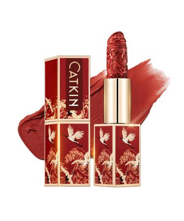 CATKIN Lasting Finish Moisturizing Lipstick High Impact Red Lipstick with Moisturizing Formula enriched with Avocado Oil and Vitamin E 3.2g (129)