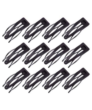Euvoym 16 Pieces Double Grip Hair Clips Non Slip Hair Barrettes Black Hair Slip for Hair Making Salon Supplies