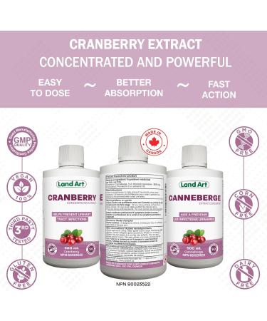 Liquid Cranberry Extract 500ml Concentrated Formula - for Urinary Tract Infections - Antioxidant - Sugar Free GMO-Free - Gluten Free - Vegan - Made in Canada - Buy Online on GoSupps.com