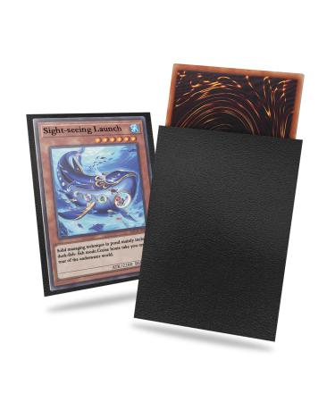 Black Yu-gi-oh Card Sleeve 200 Pack Japanese Small Card Sleeves Photocard Sleeves 62x89mm Back Textured Perfect Shuffling Protect Your Japanese Sized Trading Cards Kpop Photocard Never Tear
