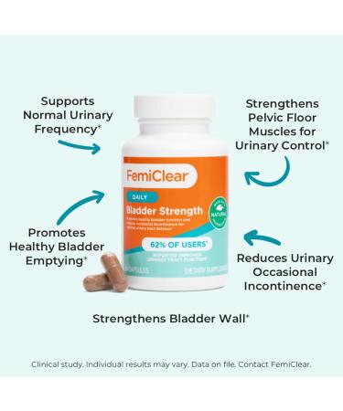 FemiClear Bladder Strength Supplement - Natural Incontinence & Urinary Tract Support | 60 Capsules 30 Day Supply | USA Made - Buy Online on GoSupps.com