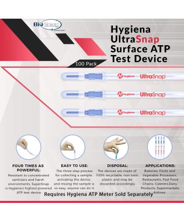 Hygiena Ultrasnap Surface ATP Test Devices - 100 Pack | Bio Shield Tech - Buy Online on GoSupps.com