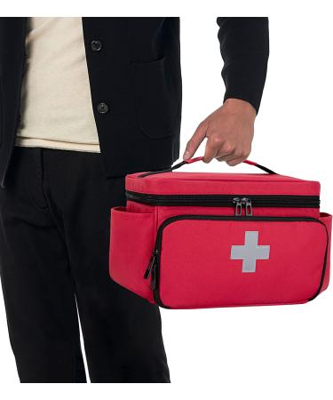 CURMIO Small Medicine Storage Bag - Family First Aid Organizer Box - Red (Bag Only) | Patent Pending - Buy Online on GoSupps.com