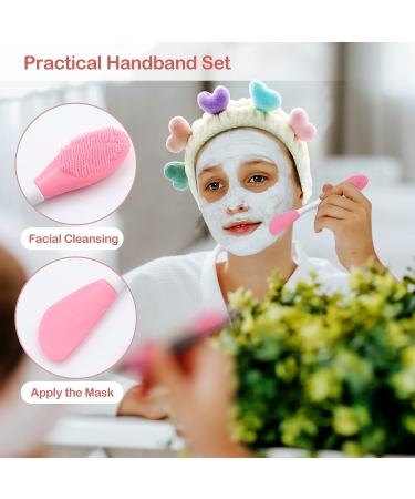 6 Pcs Women's Headband Set with Cute Spa Headband, Wrist Washbands, and Double-Ended Face Mask Brush - Ideal for Skincare and Makeup Routine - Buy Online on GoSupps.com
