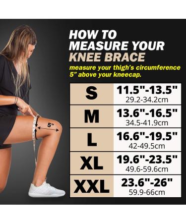 POWERLIX Leg Sleeve | Best Knee Brace for Pain Relief | Support for Running Basketball Volleyball & Weightlifting | Beige X-Large - Buy Online on GoSupps.com