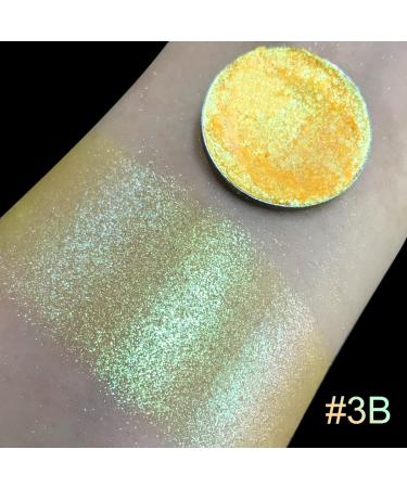 Shimmer Metallic Multichrome Eye Shadow - Waterproof & Sweat-Proof Glitter Eyeshadow | Intense Color Payoff, Vegan & Cruelty-Free | Gold/Green-3B - Buy Online on GoSupps.com