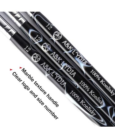 A&K L'YDIA 2 Way Acrylic French Manicure Clean-up Brush and Dotting Pen - Professional Konlisky Sable Hair Nail Art Tool - Builder Extension for UV Gel and Acrylic - 12 in 1 Count - Buy Online on GoSupps.com