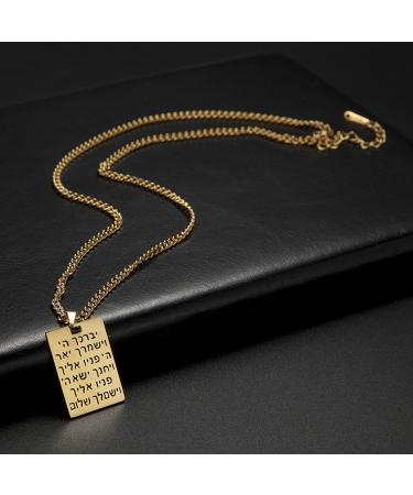 OralGos Fashion Stainless Steel Clavicle Chain Necklace - Hebrew Symbol Engraved Long Gold Sweater Chain - Buy Online on GoSupps.com
