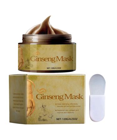 Gdiojnfg Peel Off Face Masque Ginseng Face Masque Refining Peel-off Masque 120g Refining Peel-off Facial Masque With Applicator Pore Minimizing Facial Masque Skin Care For Radiant Skin