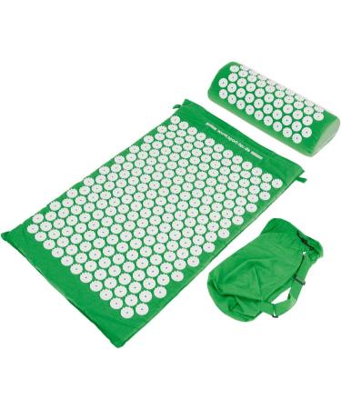 Sport-Tec Acupressure Set - Green Acupressure Mat & Pillow for Pain Relief | International Shipping - Buy Online on GoSupps.com