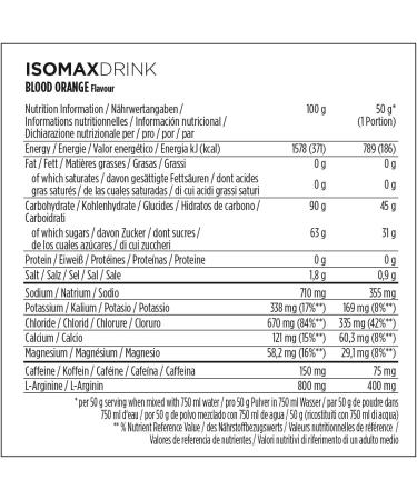 Powerbar Isomax Blood Orange 1200g - Isotonic sports drink - 5 electrolytes + C2MAX + 75mg caffeine - Buy Online on GoSupps.com