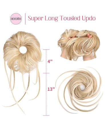 Messy Bun Hair Piece - HOOJIH 2 Pack Wavy Updo Extensions for Women & Girls - Blonde Mixed - Buy Online on GoSupps.com