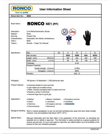 1 BOX XLarge | BLACK Nitrile Gloves RONCO Premium Quality Disposable Gloves | Powder Free | Latex Free | Non-Sterile | Textured Gloves (100 Gloves Per Box) BLACK | 1 BOX XLARGE - Buy Online on GoSupps.com