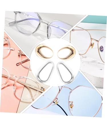2 Pairs Glasses Nose Pads - Comfortable Nose Saddle Bridge Cushions for Eyewear | Transparent Zinc Alloy Sunglasses Frame Pads - Portable & Durable - Buy Online on GoSupps.com