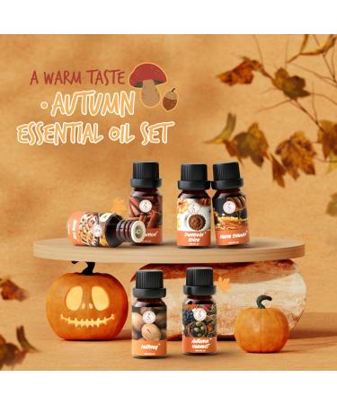 SoulOrigin Autumn Essential Oils Set Fragrance Oil Gift Set for Oil Diffusers for Home Soap Candle Making Scents 6x10ml - Pumpkin Spice Nutmeg Apple Pie Autumn Harvest Cinnamon and Maple Syrup - Buy Online on GoSupps.com