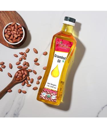 Dwaraka Organic - Cold Pressed Peanut Oil  1L  33 Fl Oz  Groundnut Oil  Healthy  Organic  Non GMO  All Natural Organic Peanut Oil (Groundnut Oil) - Buy Online on GoSupps.com