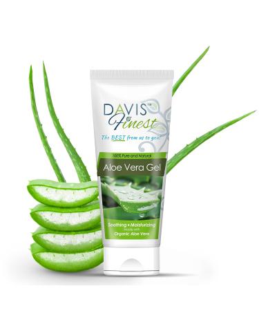 Davis Finest 98% Natural Pure Organic Aloe Vera Gel for Hair Face Body Cooling Soothing Moisturising Hydrating 200ml