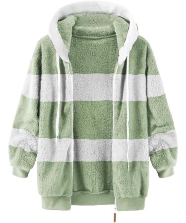 Shop Hanxiulin Women's Fleece Plush Jacket - Fluffy Warm Zipper Wool Coat in 5XL Green | Lightweight & Elegant Quilted Design - Buy Online on GoSupps.com
