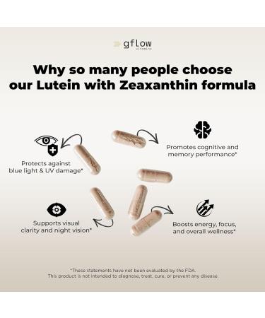 gflow vitamins Lutein and Zeaxanthin Supplements - Advanced Eye Vitamins with Astaxanthin Omega 3 Resveratrol Bilberry Lycopene Quercetin Ginkgo Biloba Vitamin D | Health Vision | Made in USA - Buy Online on GoSupps.com