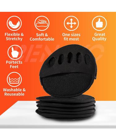 Ball of Foot Cushions - Metatarsal Pads for Blisters, Calluses, Bunions, Corns - 4 Pairs Black Invisible Socks for Women and Men - Buy Online on GoSupps.com