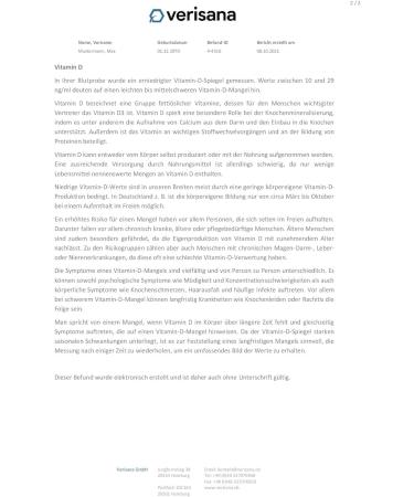 Vitamin D test determine your vitamin D value easily and comfortably at home Verisana laboratory - Buy Online on GoSupps.com