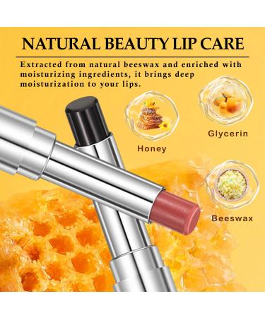 2PCS Honeynoir-Pink Honey Lipstick Moisturizing Lip Color Nourishing Lip Balm Honey Noir Lipstick Suitable for All Skin Tones Natural Lip Care Long-Lasting Moisturization Non-Sticky Black+Pink - Buy Online on GoSupps.com