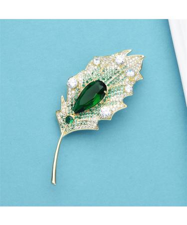Pin Jewelry Gifts for Women Ladies Elegant Luxury Green Leaf Brooch Leaf Shape Wedding Banquet Brooch Ladies Fashion Accessories Brooches & Pins - Buy Online on GoSupps.com