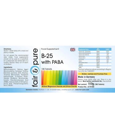 SoMatEm Fair & Pure Vitamin B tablets with PABA vegan 180 tablets - Buy Online on GoSupps.com