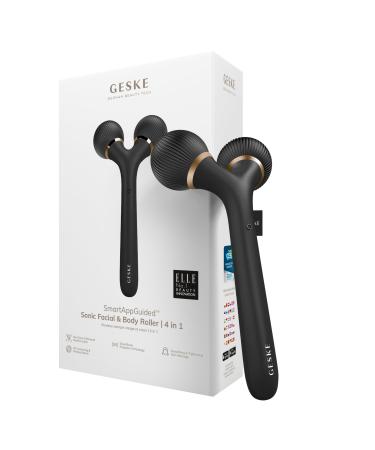 Geske |SmartAppGuided Sonic Facial & Body Roller |4 in 1 |Dermaroller |Device for face and body |Dermaroll |Professional facial scooter |Gray's body and face defines and defines the body and face