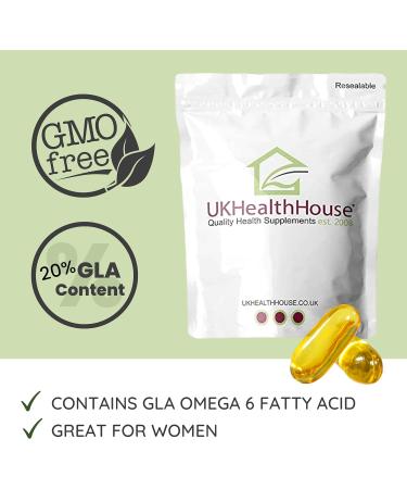 Starflower Oil Borage Oil Capsules 1000mg x 60 - High Strength Omega 6 with 20% GLA Content for Skin, Digestion & Women's Health - 60 Count - Buy Online on GoSupps.com