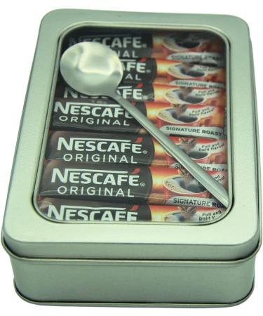 Nescafe Coffee Sachets Original 30 x 1.8g Bundle with Refillable Silver Window Lid Tin and Latte Spoon Original 1.8 g (Pack of 30) - Buy Online on GoSupps.com