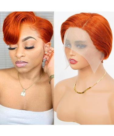 West Kiss 6 Inch Ginger Pixie Cut Lace Front Wig for Black Women - Short Bob Straight Human Hair Wig - Buy Online on GoSupps.com