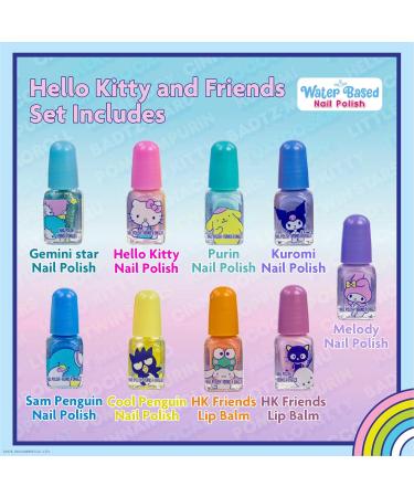 Hello Kitty & Friends Non-Toxic Peel-Off Nail Polish Set - 9 Glittery Colors for Kids Ages 3+ | Perfect Party Gift - Townley Girl - Buy Online on GoSupps.com