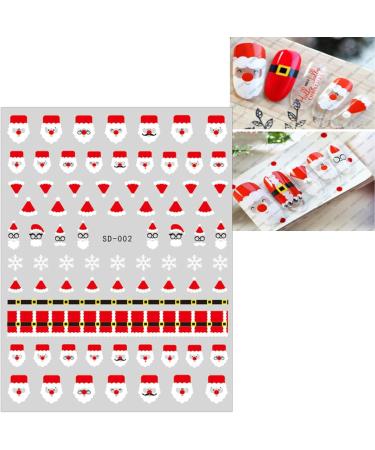 Christmas Nail Stickers 9 Sheets Self-Adhesive Nail Decal Snowflake Santa Claus Hat Red Nail Art Decoration Design Supplies - Buy Online on GoSupps.com