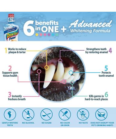 Dental Fresh Advanced Whitening Water Additive for Dogs - 17 oz | Teeth Cleaning Formula - Reduce Stains, Reverse Discoloration, Eliminate Bad Breath, Improve Oral Health - Buy Online on GoSupps.com