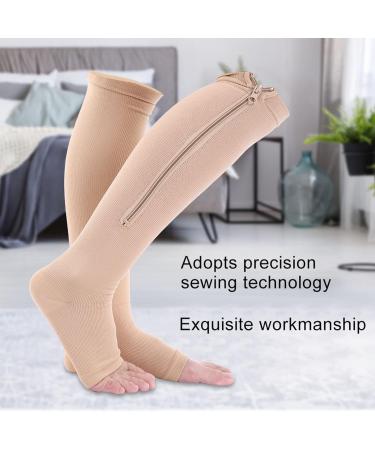 Dekaim Compression Socks for Sports - XXL Skin Color Relief Socks with Zipper | Ultimate Calf Support & Skin Protection - Buy Online on GoSupps.com